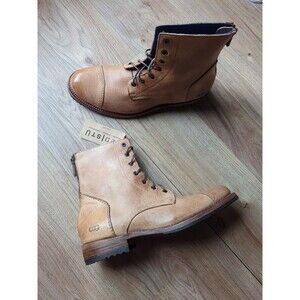 Bed Stu Protege Cap Toe Combat Chukka Boots Tan Oats Rustic Mens 10.5